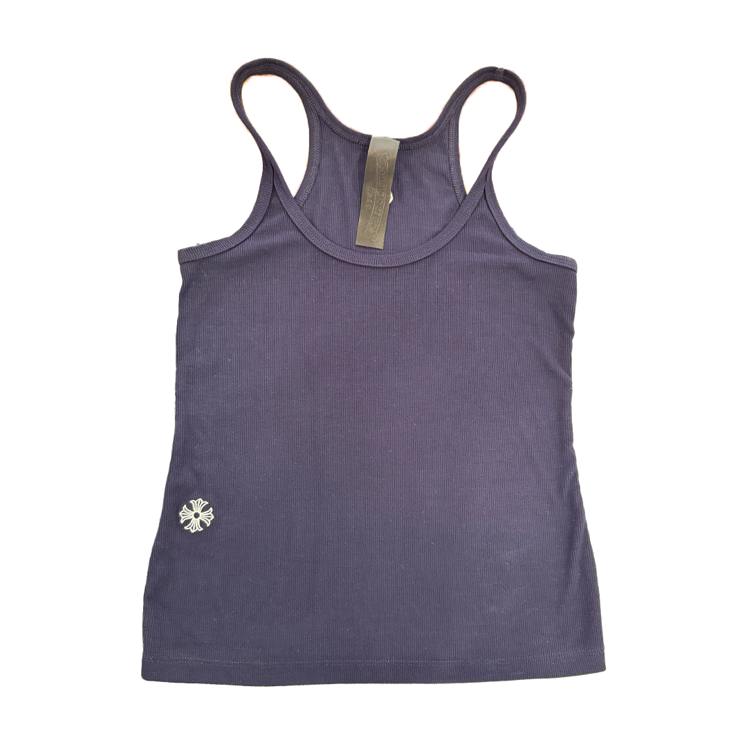 Chrome Hearts Embroidered Ribbed Tank Top Navy