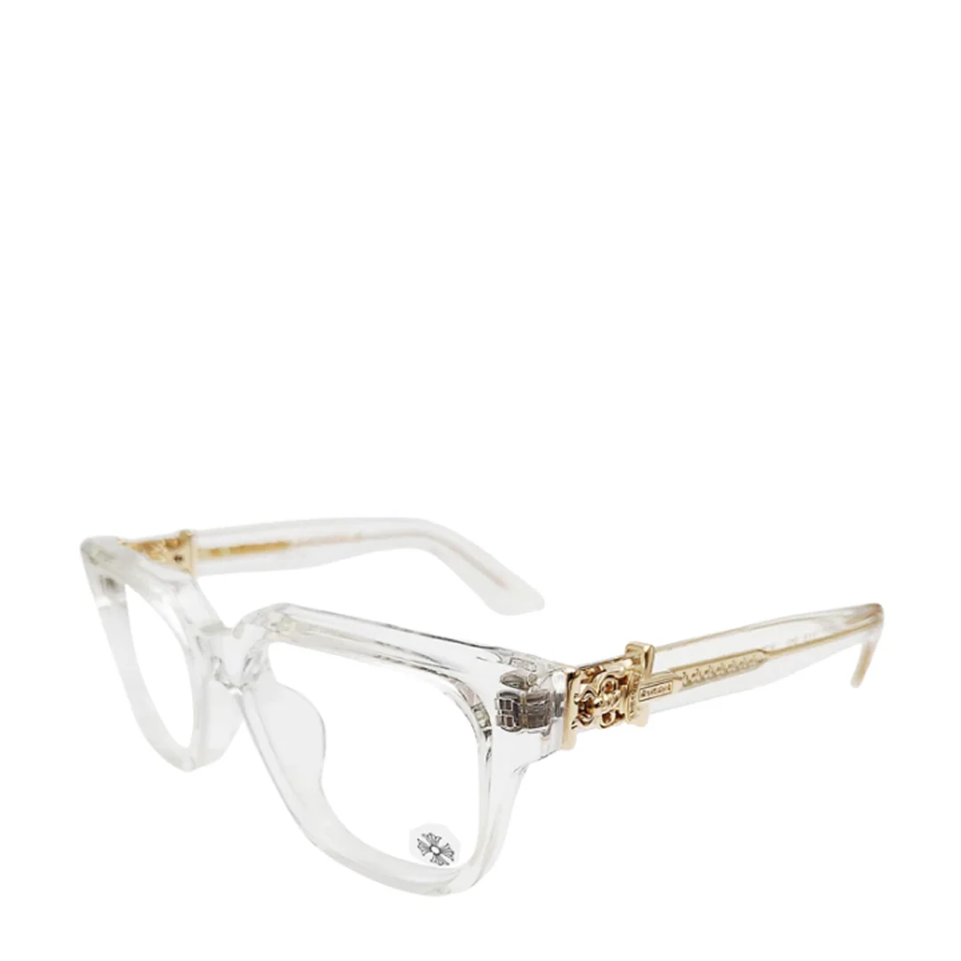 Chrome Hearts "Vagillionaire 2" Clear/Gold Glasses