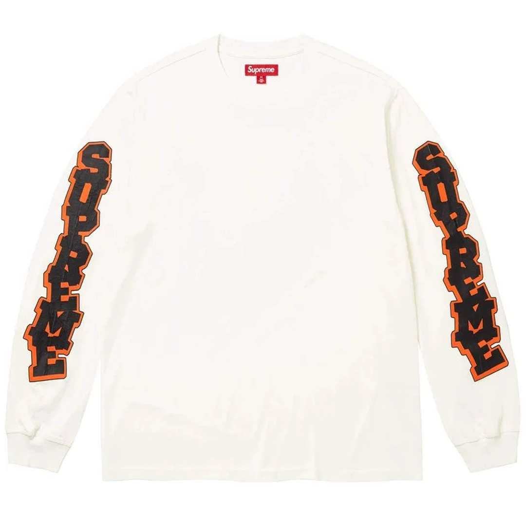 Supreme Cracked Sleeve L/S Top White