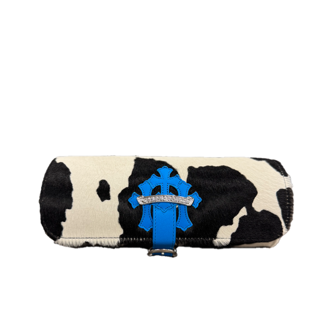 Chrome Hearts Blue Cemetery Patch Pony Hair Watch Roll