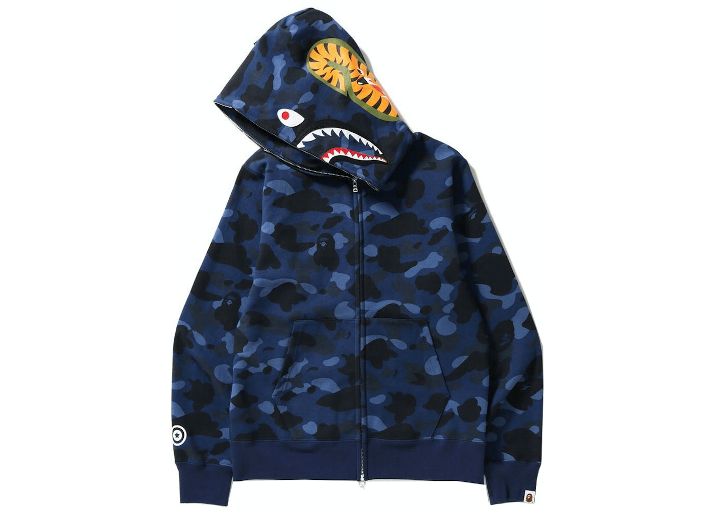 BAPE Color Camo Shark Full Zip Hoodie (FW21) Navy