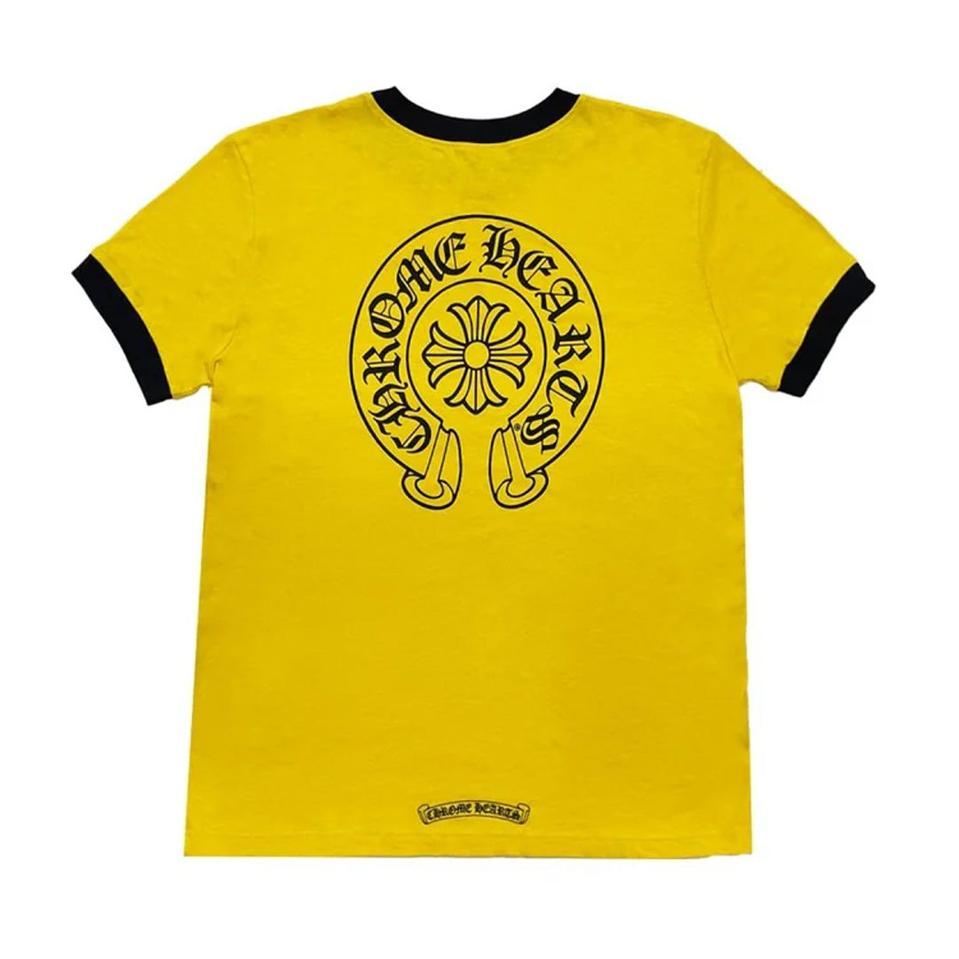 Chrome Hearts Yellow & Black Horseshoe Logo T-Shirt (Womens)