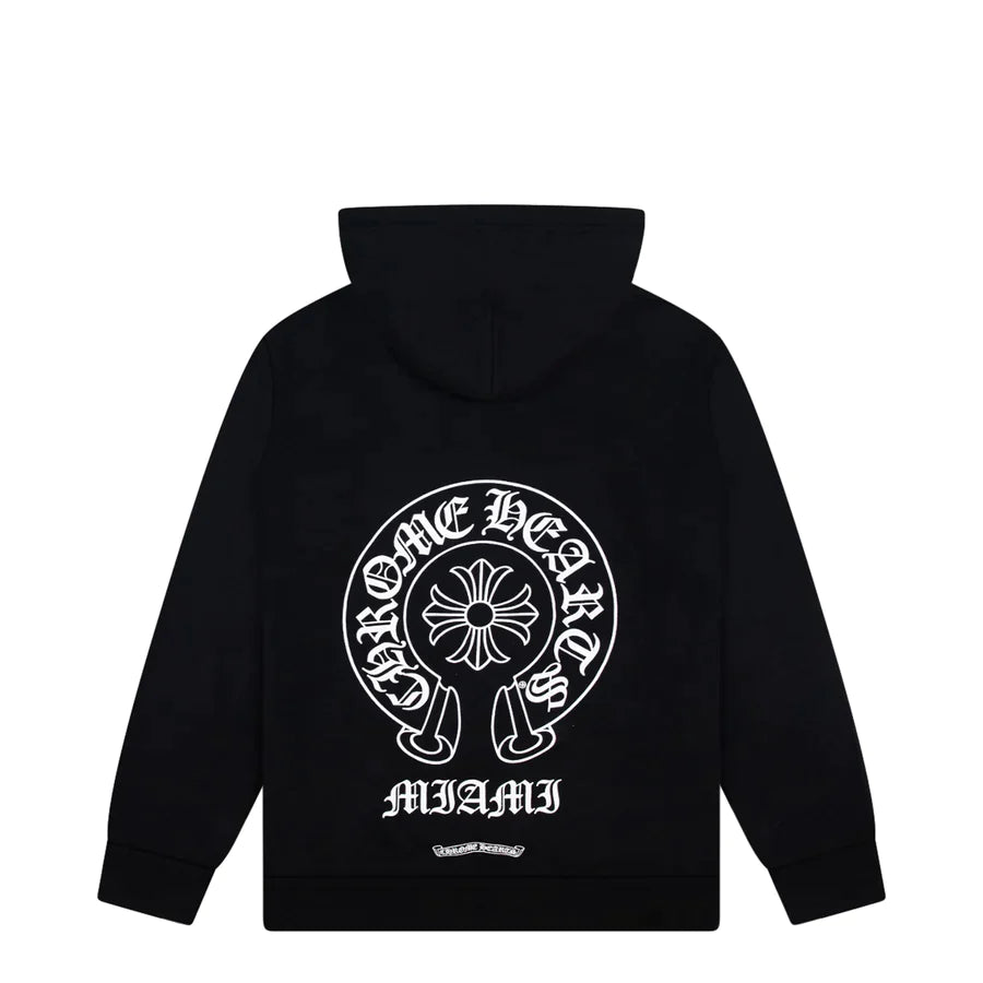 Chrome Hearts Miami Exclusive Horse Shoe Floral Hoodie Black
