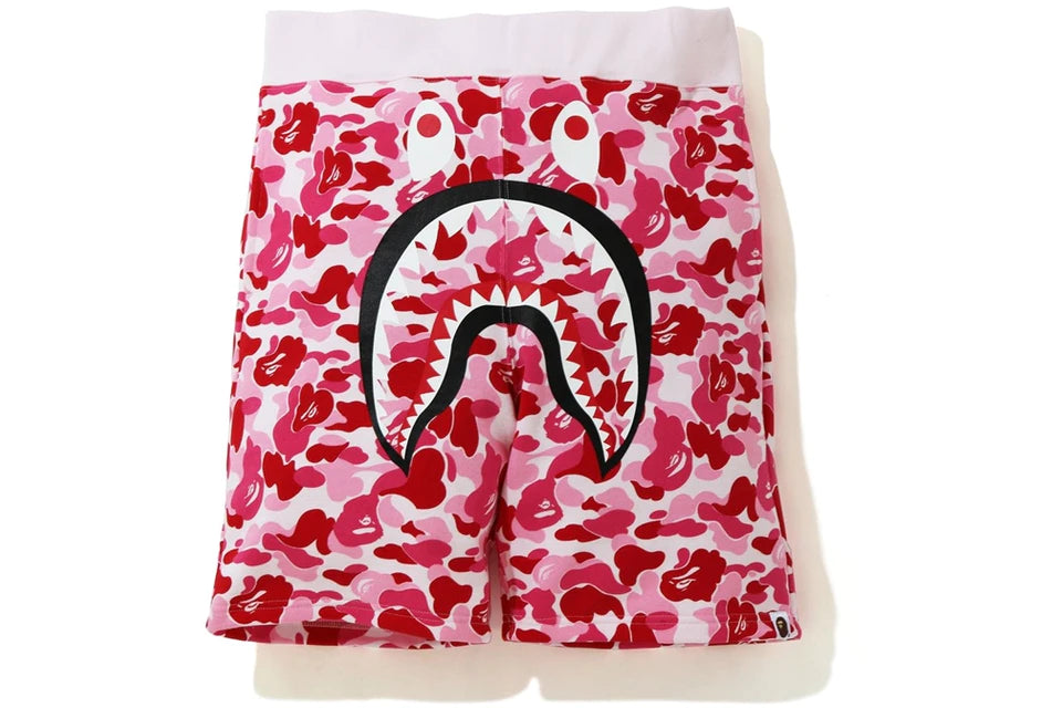 Bape Big Abc Camo Shark Sweat Shorts Pink