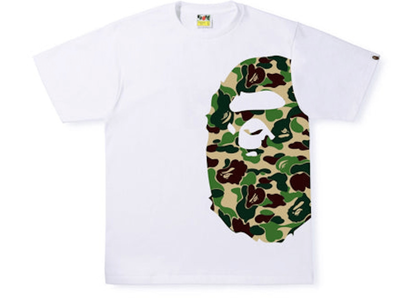 Bape Abc Camo Single Color Side Big Ape Head Tee (Ss22) White Green