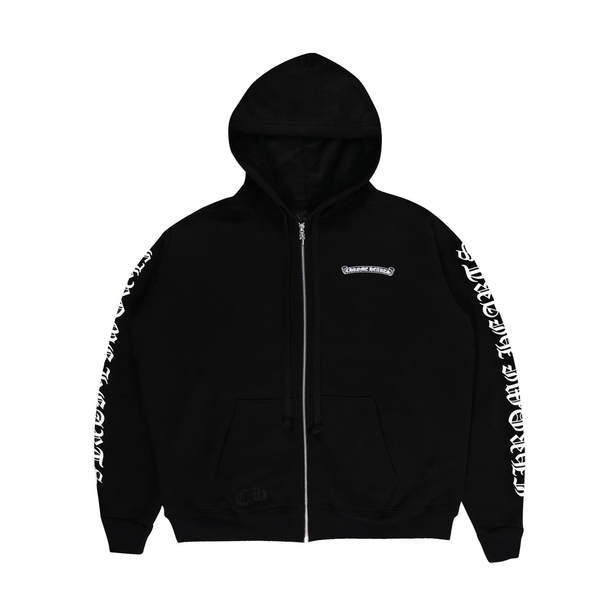 Chrome Hearts Scroll Zip Up Hoodie Black