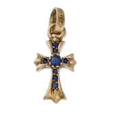 Chrome Hearts 22k Gold & Sapphires Baby Fat Pendant (Pendant Only)