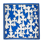 Chrome Hearts Cemetery Crosses Silk Scarf Blue