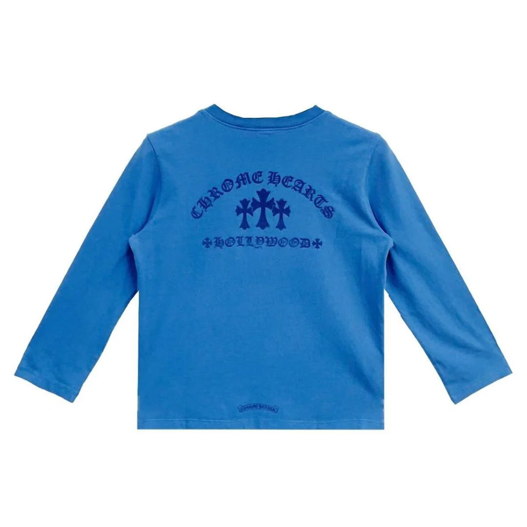 Chrome Hearts Triple Cross Hollywood Long Sleeve Blue (Womens)