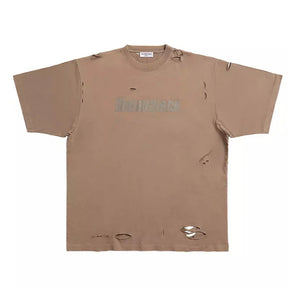 Balenciaga Caps Boxy Fit Vintage T-Shirt Light Brown