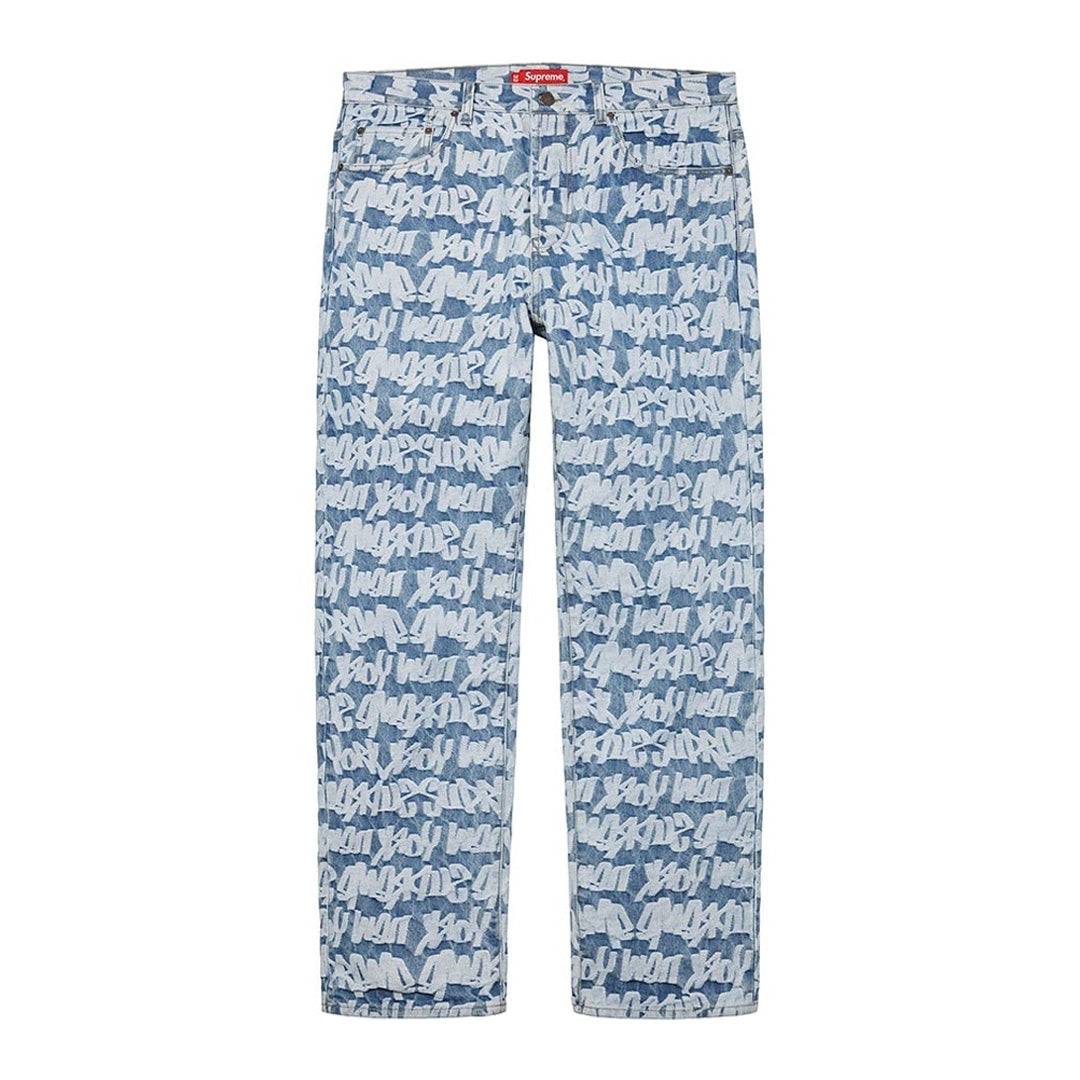 Supreme Fat Tip Jacquard Jeans Blue