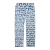 Supreme Fat Tip Jacquard Jeans Blue