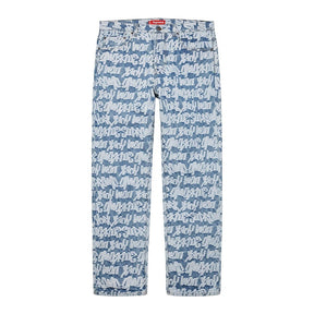 Supreme Fat Tip Jacquard Jeans Blue