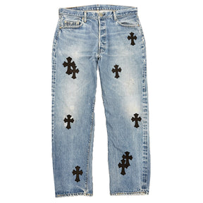 Chrome Hearts Levi's Red Tab 501 Patch Denim Jeans