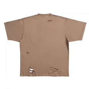 Balenciaga Caps Boxy Fit Vintage T-Shirt Light Brown