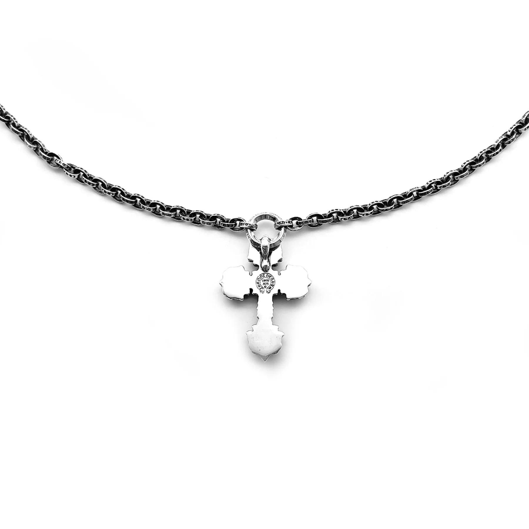 Chrome Hearts Filigree Cross Pendant With Paper Chain