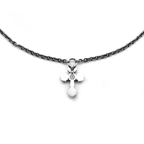 Chrome Hearts Filigree Cross Pendant With Paper Chain