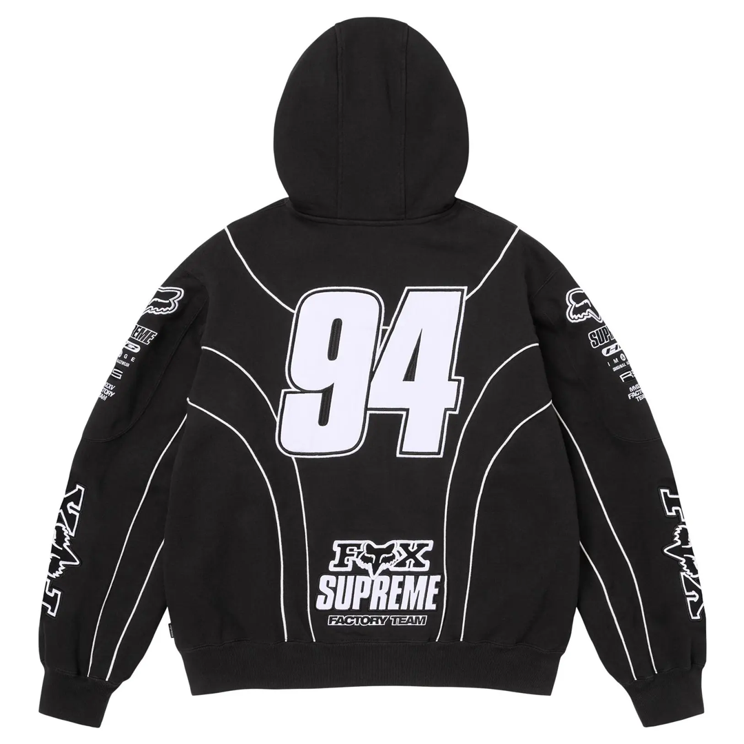 Supreme Fox Racing Zip Up Hoodie Black