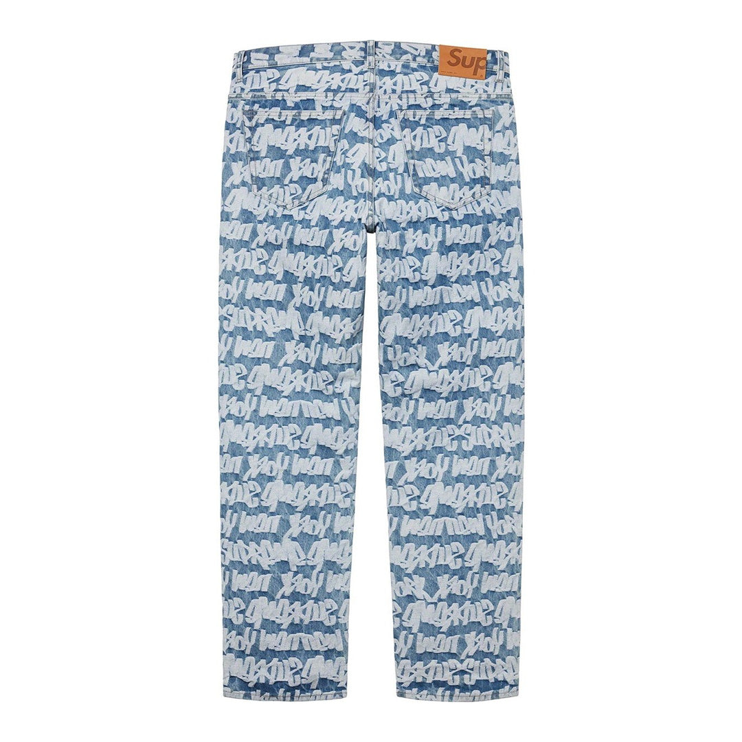 Supreme Fat Tip Jacquard Jeans Blue