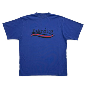 Balenciaga  Hand Drawn Political Campaign T-Shirt Blue