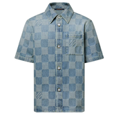 Louis Vuitton Damier 3D Light Denim Short-Sleeved Shirt