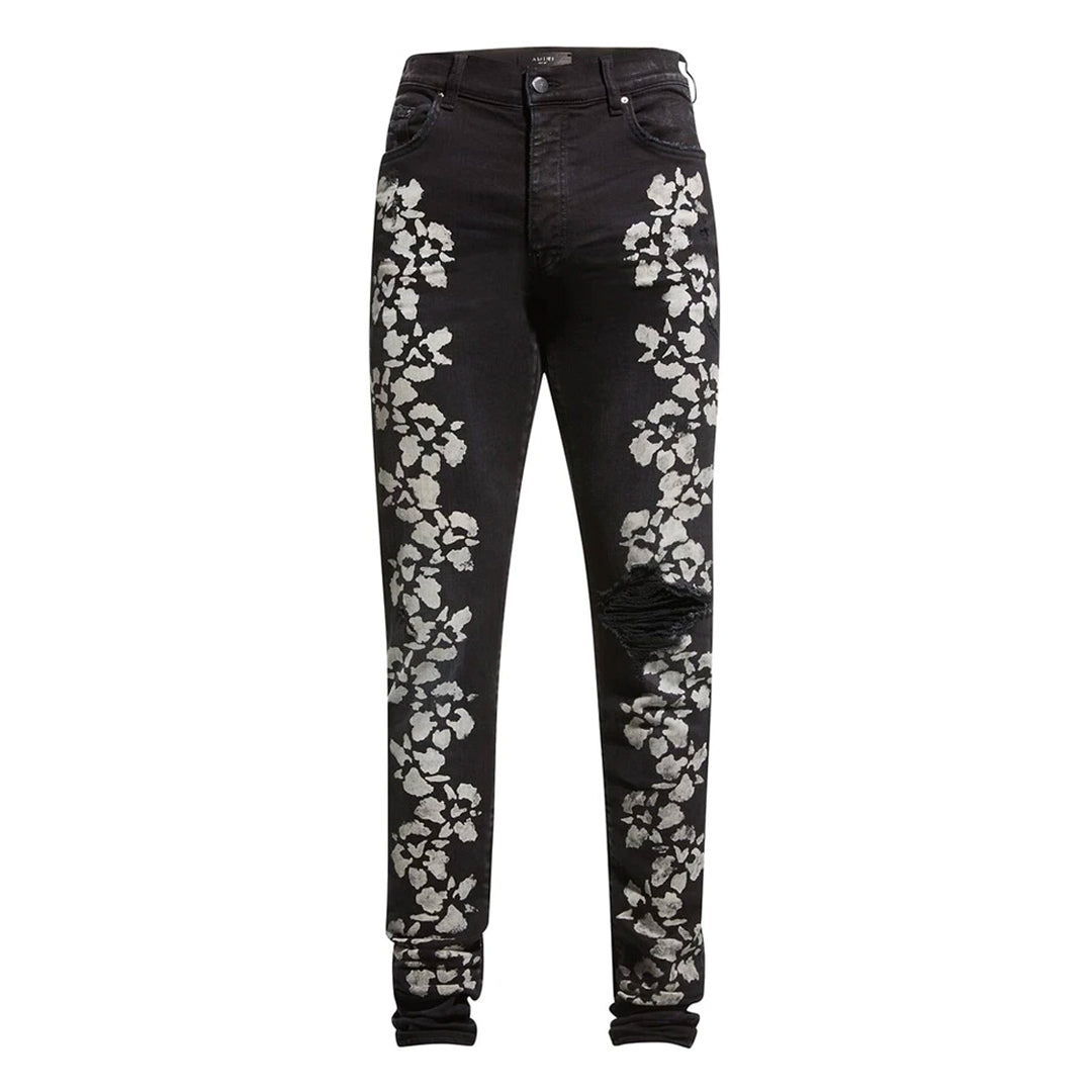 Amiri Hibiscus Floral Print Jeans