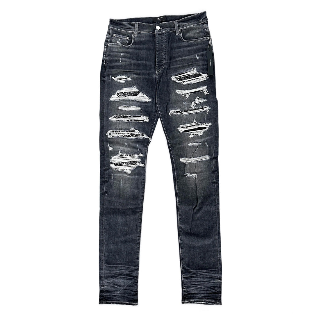 Amiri Thrasher Bandana Patch Black Grey Jeans