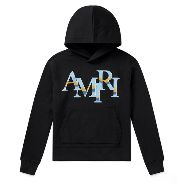 送料関税込み【AMIRI】STAG CHROME HOODIE in BLACK Amiri Staggered Chrome Hoodie Black | Kenshi