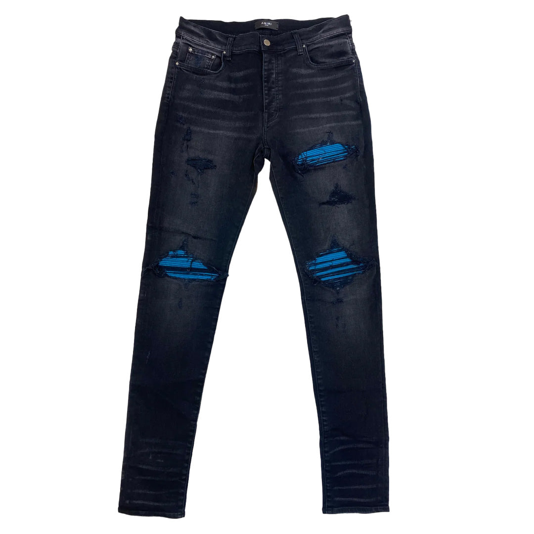 Amiri MX1 Cracked Paint Jeans Aged Black/Blue