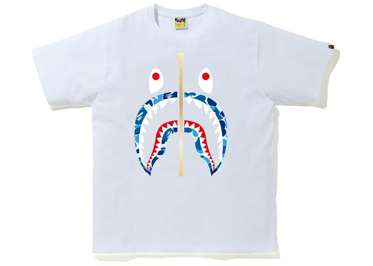 Bape ABC Camo Shark Tee White/Blue