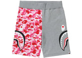 Bape ABC Camo Side Shark Sweat Shorts Pink