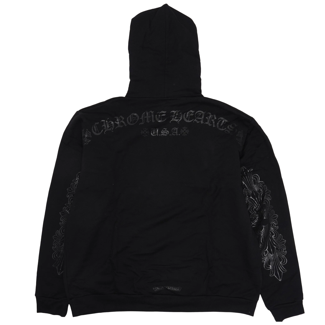 Chrome Hearts Floral Shoulder Logo Hoodie Tonal Black