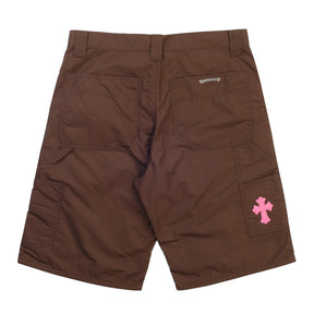 Chrome Hearts Leather Double Knee Shorts Brown
