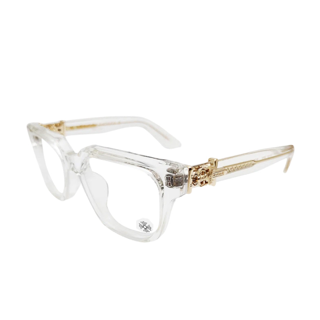Chrome Hearts "Vagillionaire 2" Clear/Gold Glasses