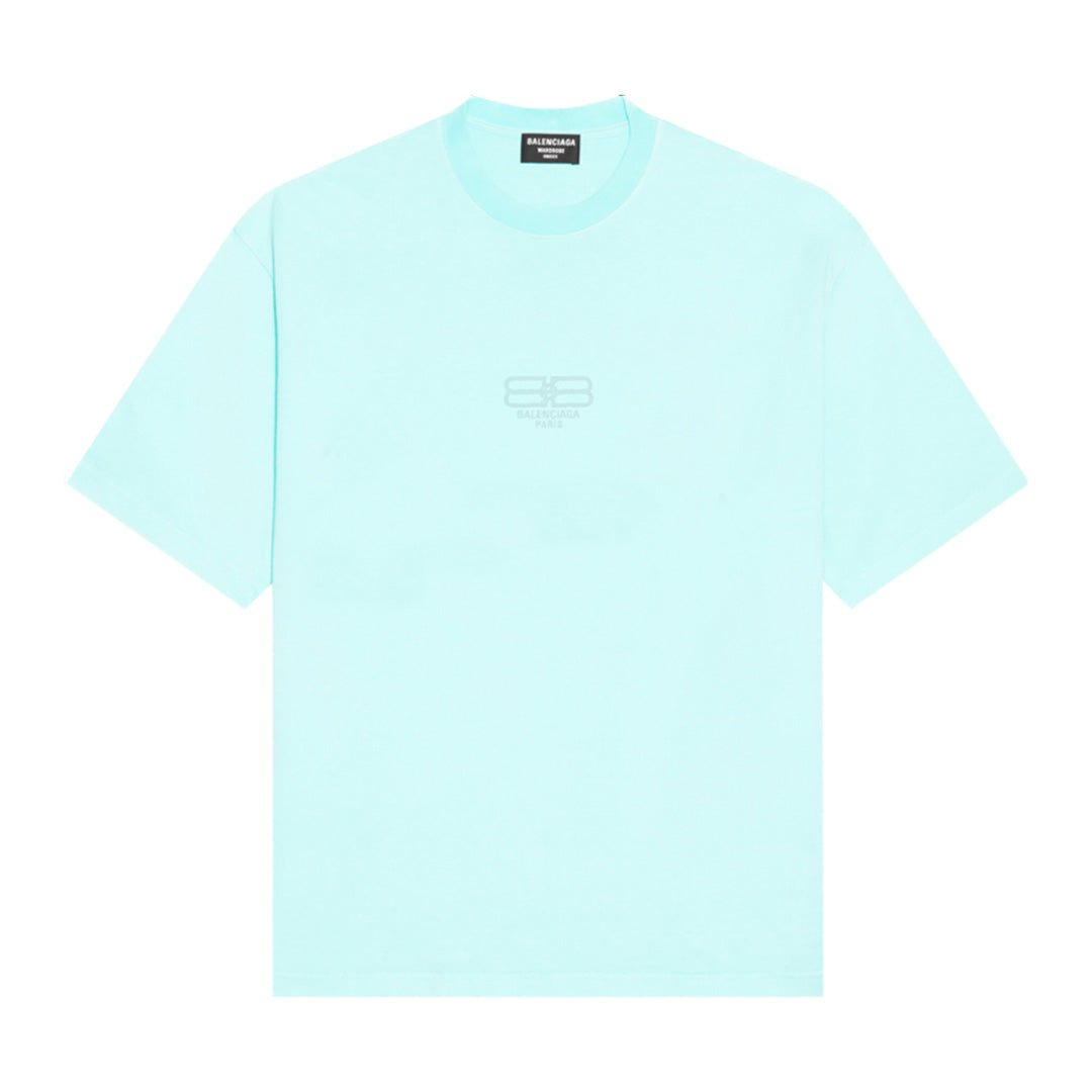 Balenciaga BB Paris Icon Cotton T-Shirt Aqua Green