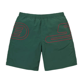 Supreme Big Logo Nylon Shorts Green