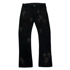 Chrome Hearts Black Denim Black Cross Patch Jeans