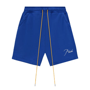Rhude Script Logo Sweat Shorts Vintage Cobalt Blue