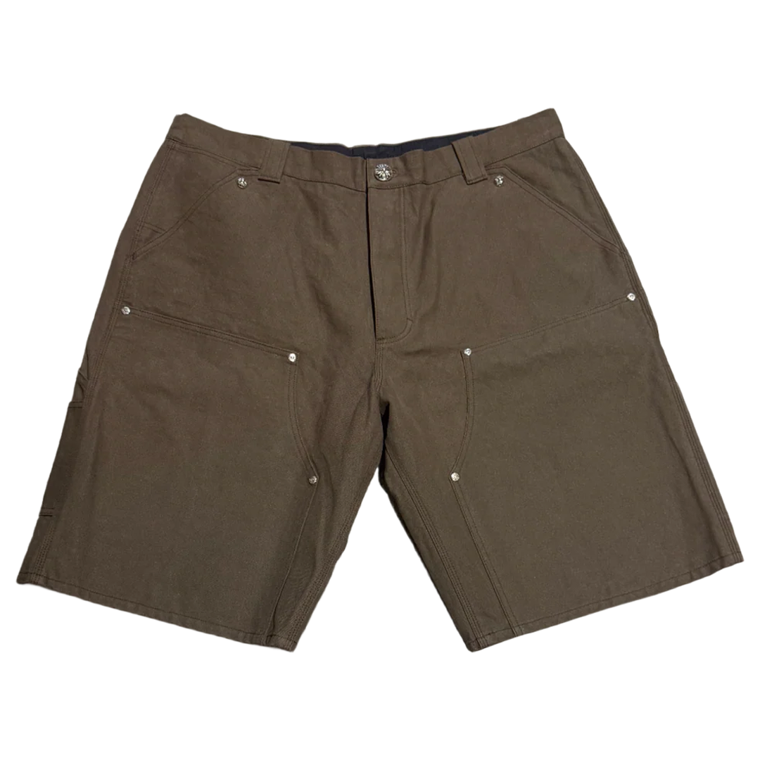 Chrome Hearts Double Knee Patch Brown Carpenter Shorts