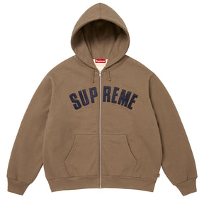 Supreme Arc Thermal Lined Zip Up Hoodie Brown