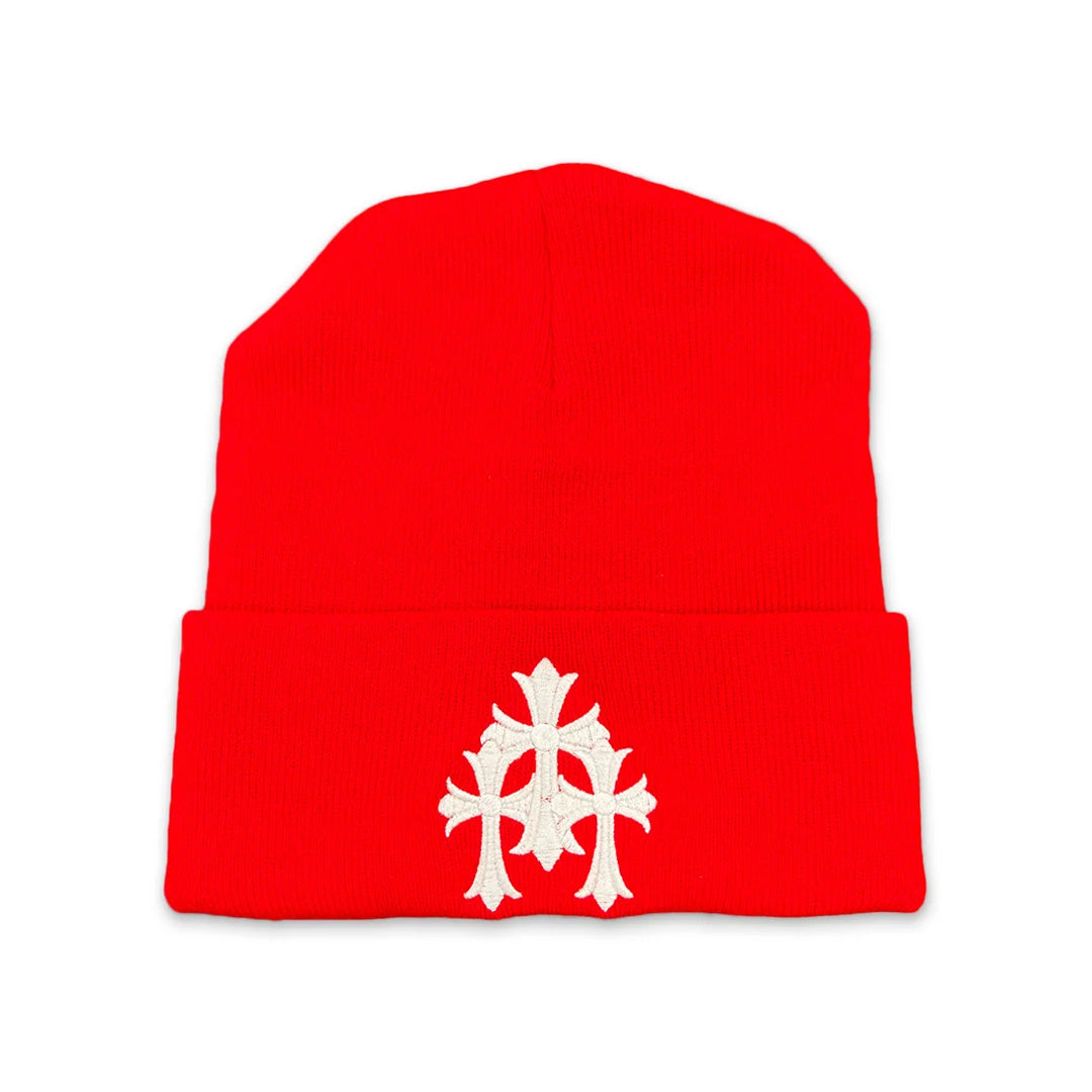 Chrome Hearts Crosses Beanie Red