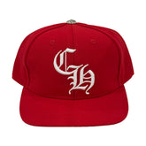 Chrome Hearts Embroidered CH Logo Baseball Hat Red White
