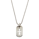 Chrome Hearts Mini Dog Tag with Cross (With Chain)