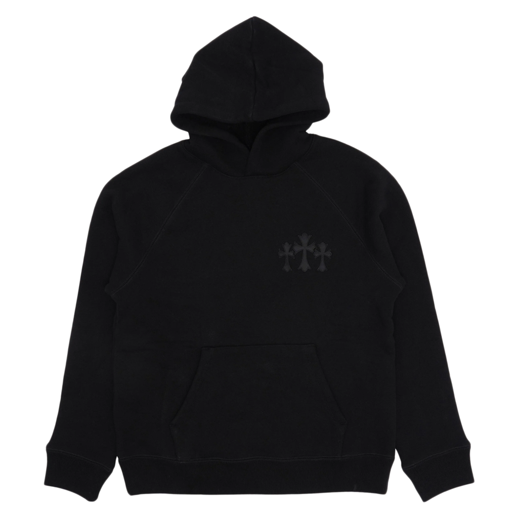 Chrome Hearts Triple Cross Nylon CH Logo Hoodie Black | Kenshi