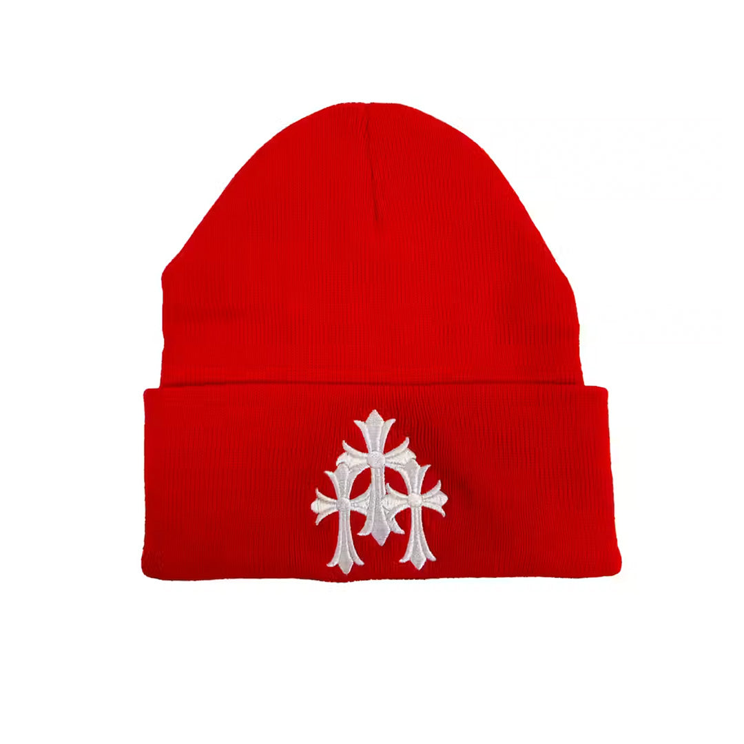 Chrome Hearts Watch Cap Red Crosses