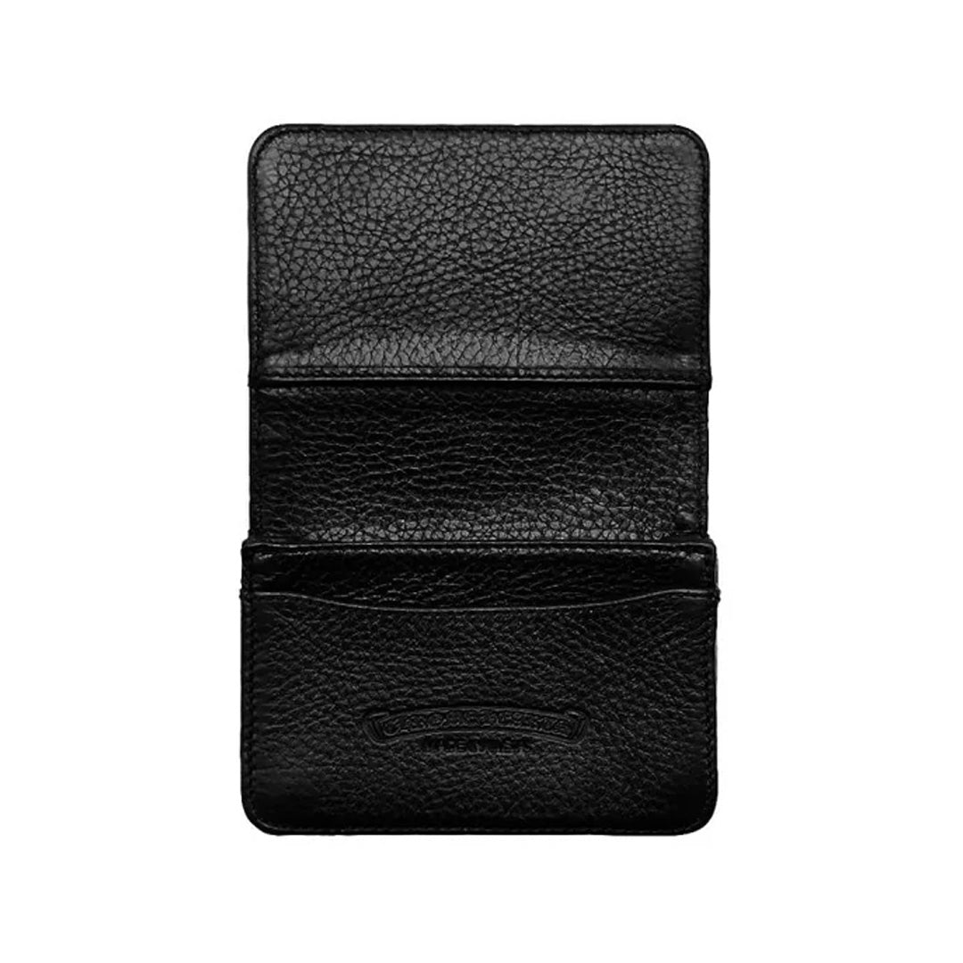 Chrome Hearts Scroll Leather Card Holder Black