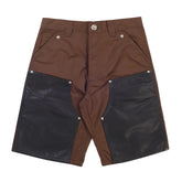 Chrome Hearts Leather Double Knee Shorts Brown