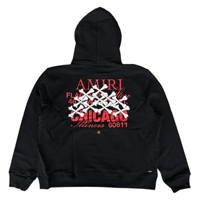 Amiri Chicago Exclusive Bones Hoodie Black Red