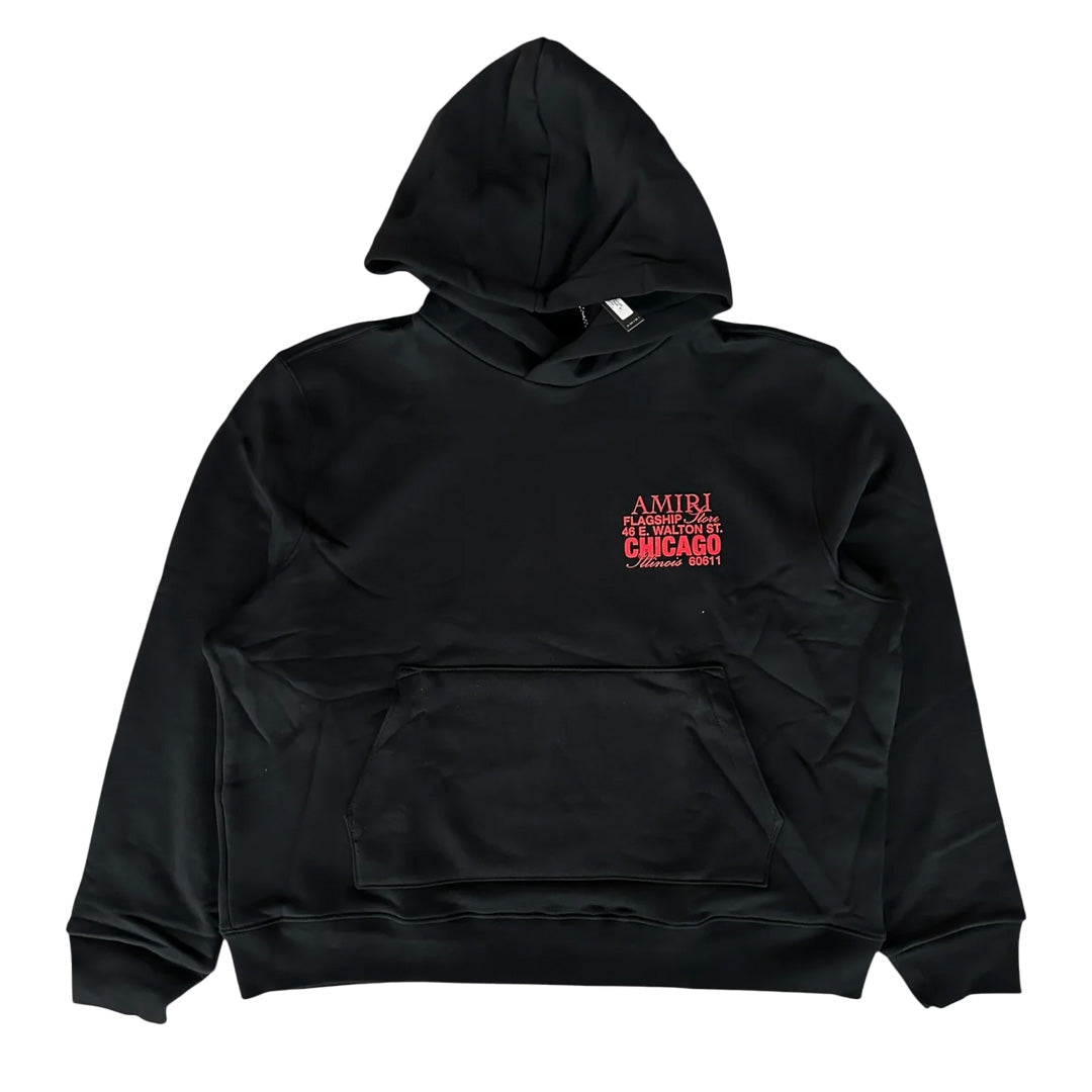 Amiri Chicago Exclusive Bones Hoodie Black Red