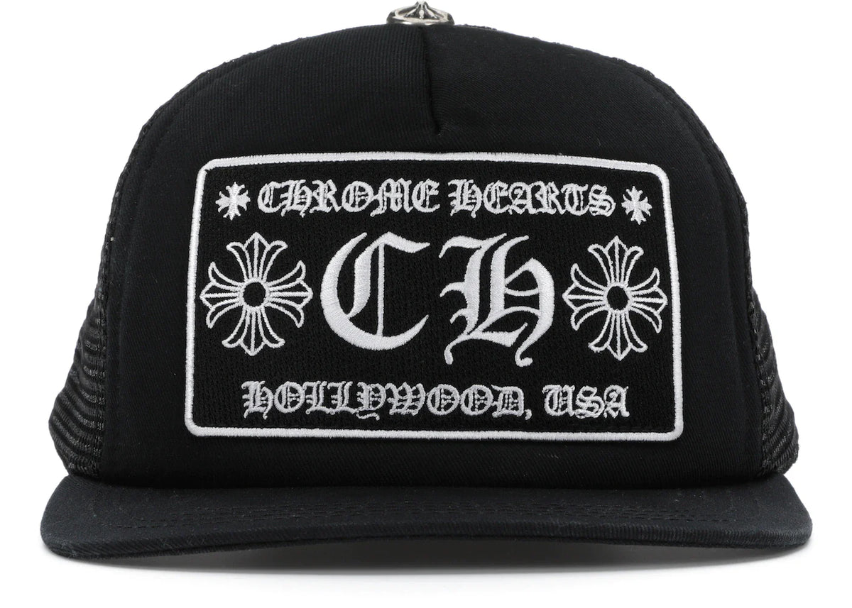 Chrome Hearts CH Hollywood Trucker Hat Black